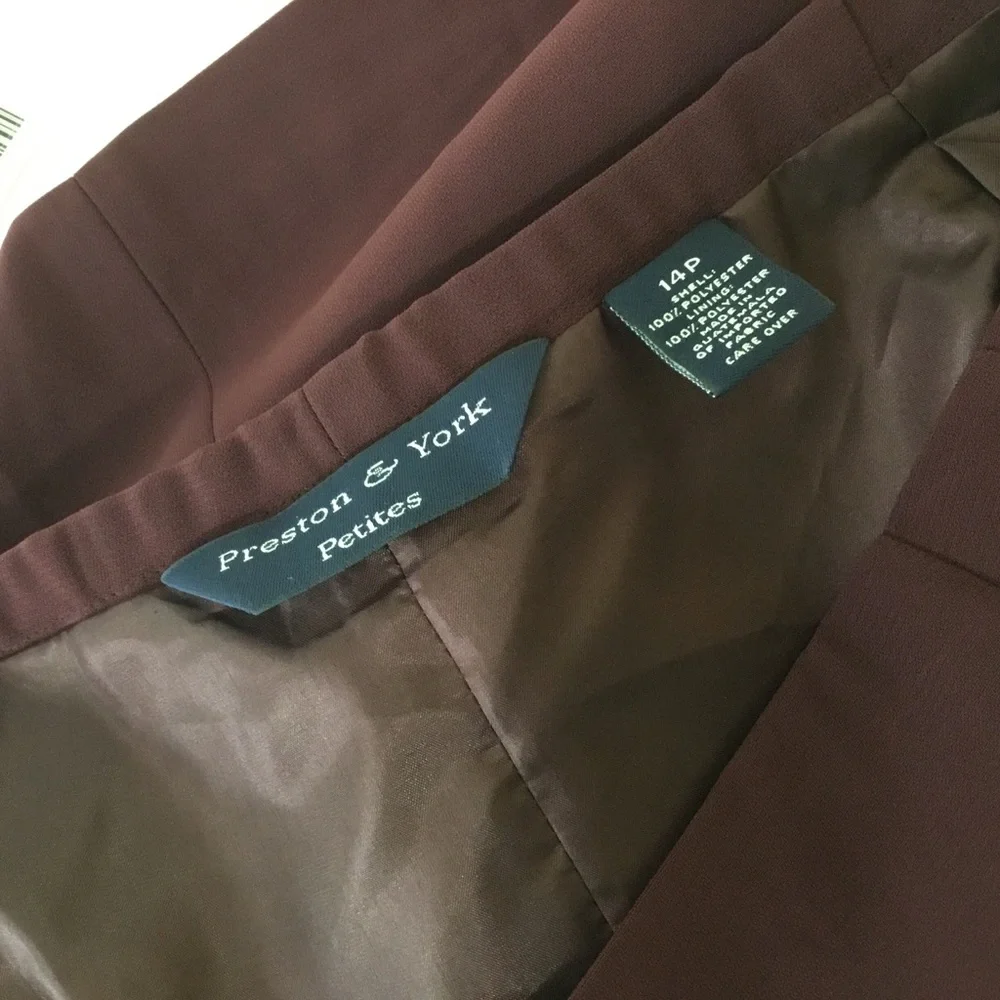 Preston & York Burgundy Pencil Skirt Career Classic Chic Size 14P